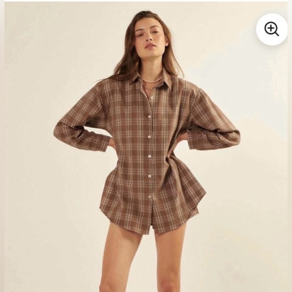 Promesa Brown Plaid Romper